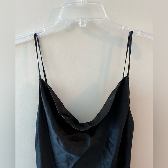 L'AGENCE NYLA COWL NECK MINI SLIP DRESS SILK CHARMEUSE - Picture 3 of 16